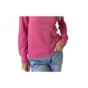 NEW SIX/FIFTY august crochet sweater in hot pink